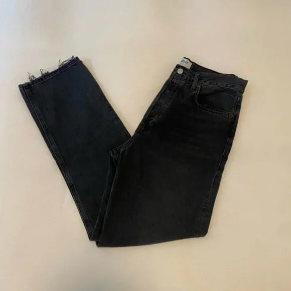 90's Pinch Waist Jeans AGOLDE in Black Distressed - size 29 - Picture 8 of 12